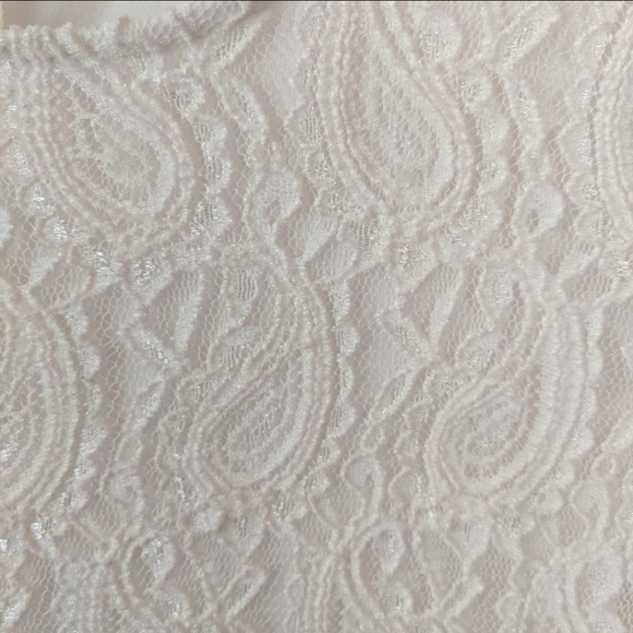 Charlotte Russe White Lace Contrast Mini Dress w/Trumpet Sleeves |Sz L| - Picture 5 of 6